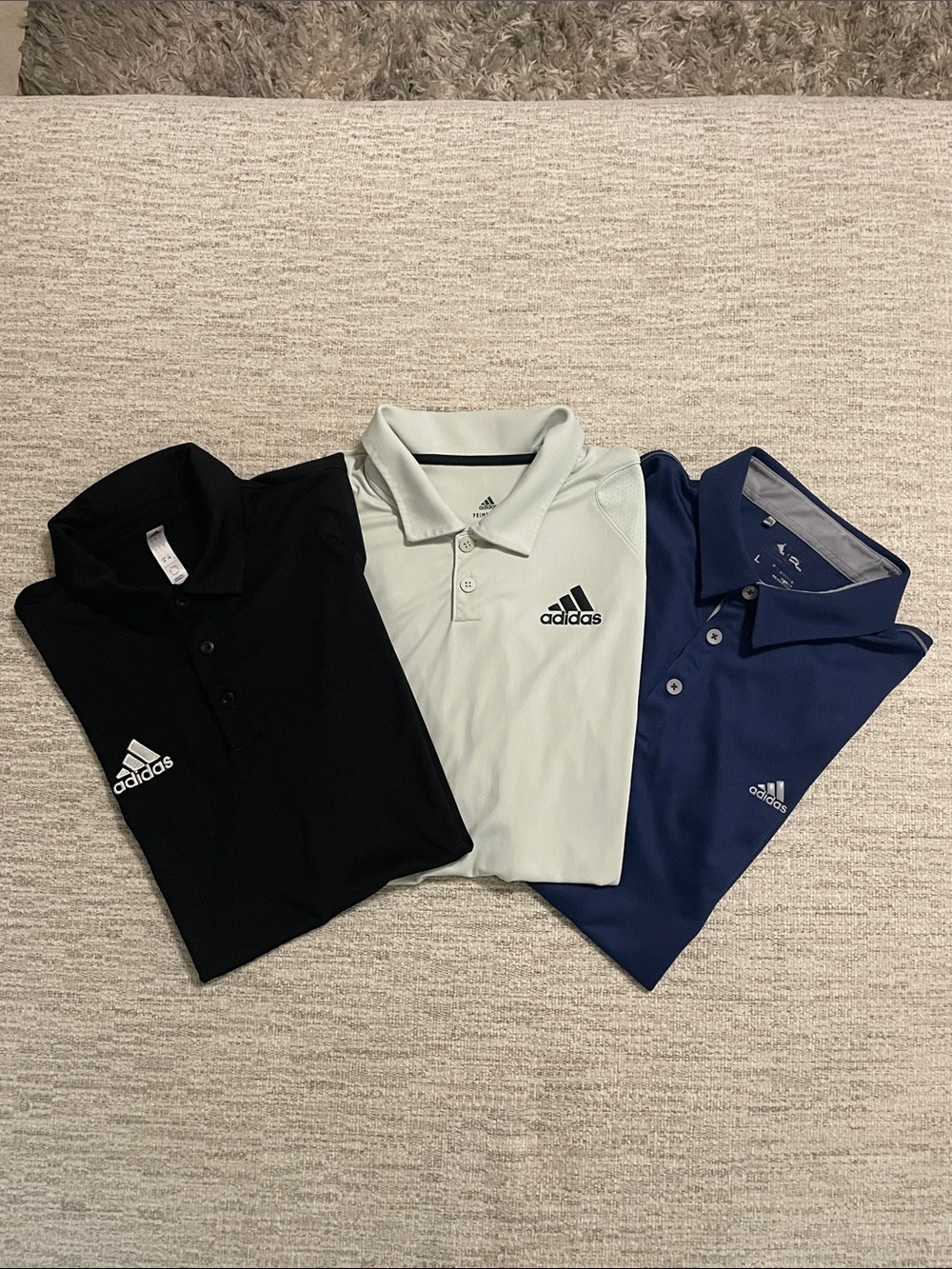 Adidas Mens Performance Polo Shirts Lot of 3 Black , Navy & Mint Green
Size L - Picture 3 of 14